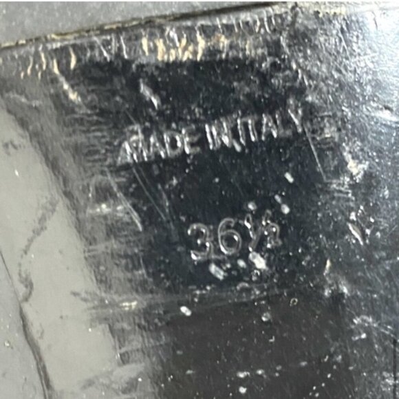 Hettye Mueller Vintage Black Patent Leather Peep Toe Flats With Buckle 36.5 - Picture 10 of 16